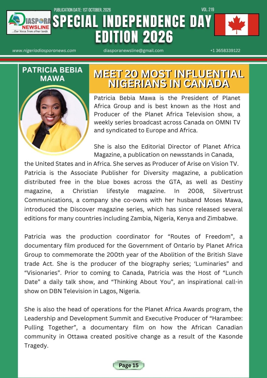 MEET 20 MOST INFLUENTIAL NIGERIANS IN CANADA 2026 - Diaspora Newsline